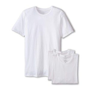 New Calvin Klein Men's Cotton Crew Neck Classic Fit T-Shirts 3 Pack Large White